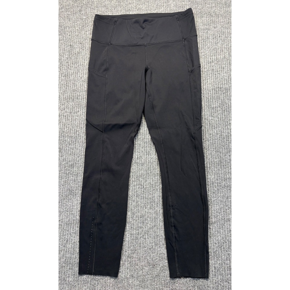 Lululemon Fast and Free High-Rise Tight 25 Nulux Black Leggings Pockets 6